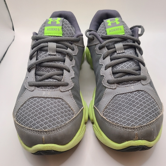 Under Armour Youth Boy's Assert 6 Running Shoes Grey/Green Size: 6Y - Picture 1 of 9